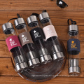 Single Wall Safe Portable Dual Double Two Side Glass Tea Water Bottle